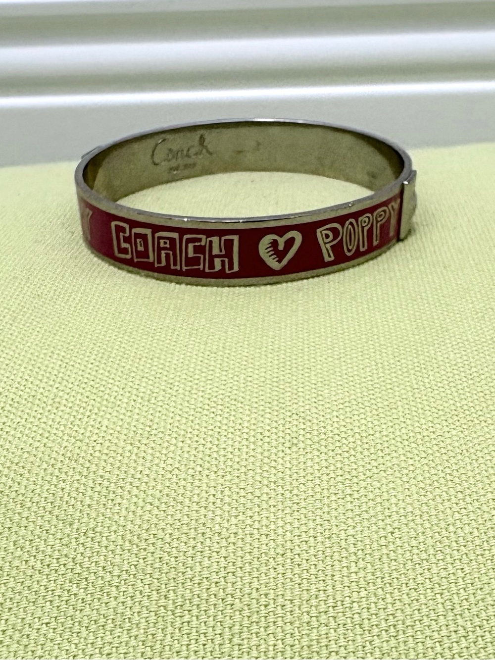 Coach PINK "Coach ♥ Poppy" Enamel Bangle Bracelet